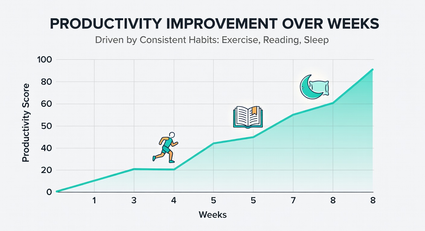 Productivity chart and habit tracking